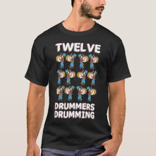 Camiseta Doze bateristas que rufam a canção um Natal de 1