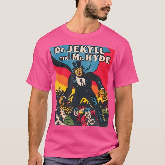Camiseta Dr. Jekyll Sr. Hyde Art - Retro Halloween Monst (Frente)