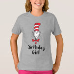 Camiseta Dr. Seuss Cat na Hat Birthday Girl<br><div class="desc">Vestir o seu filho nesta gira gata do Dr. Seuss na camisa do chapéu "Rapariga de Aniversário".</div>