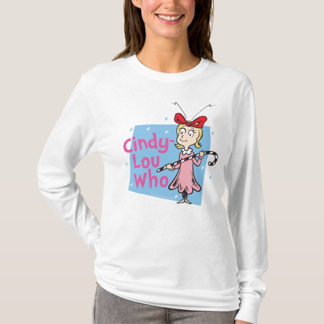 Camiseta Dr. Seuss | Cindy-Lou Who - Candy Cane (Frente)