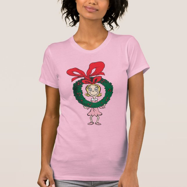 Camiseta Dr. Seuss | Cindy-Lou Who - Wreath (Frente)