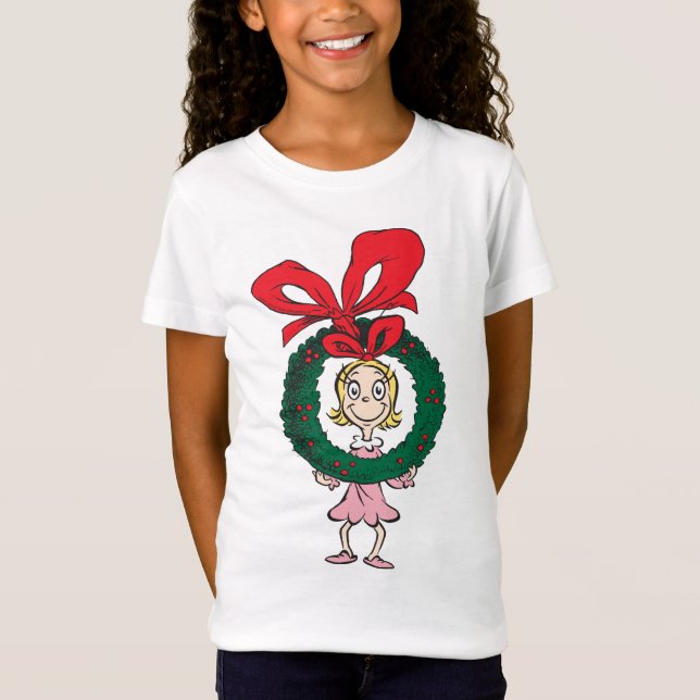 Camiseta Dr. Seuss | Cindy-Lou Who - Wreath (Frente)