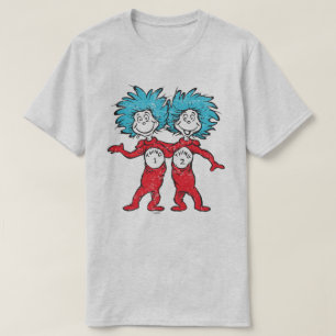 Camiseta Dr. Seuss Coisa 1, Coisa 2 Sentados