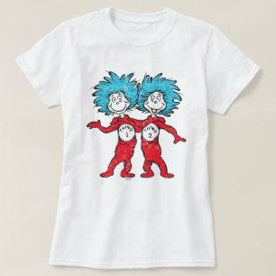 Camiseta Dr. Seuss Coisa 1, Coisa 2 Sentados