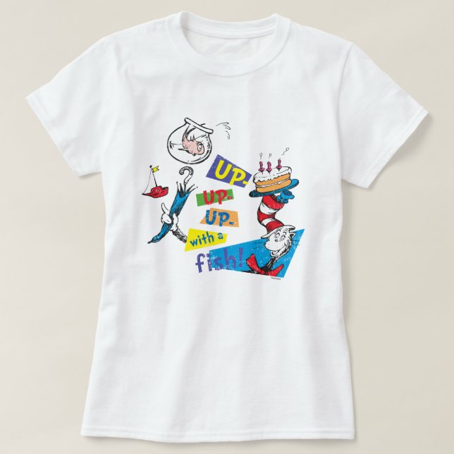Camiseta Dr. Seuss | Em Cima de um Peixe (Frente do Design)