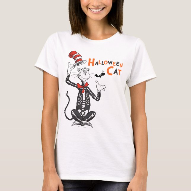 Camiseta Dr. Seuss | Gato de Halloween no Chapéu (Frente)
