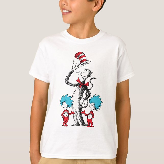 Camiseta Dr. Seuss | Gato no Chapéu, Coisa Um e Coisa Dois (Frente)
