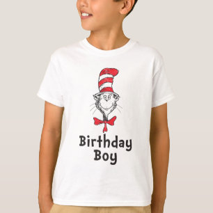 Camiseta Dr. Seuss Gato no Chapéu Menino de Aniversário