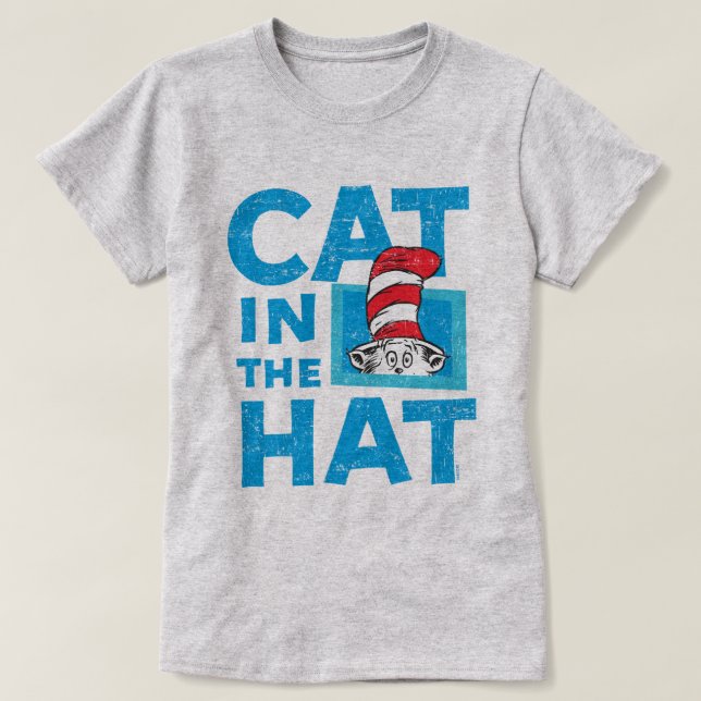 Camiseta Dr. Seuss | Gato no logotipo chapéu (Frente do Design)