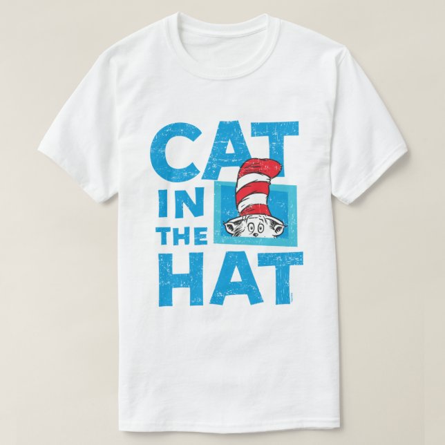 Camiseta Dr. Seuss | Gato no logotipo chapéu (Frente do Design)