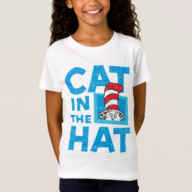 Camiseta Dr. Seuss | Gato no logotipo chapéu (Frente)