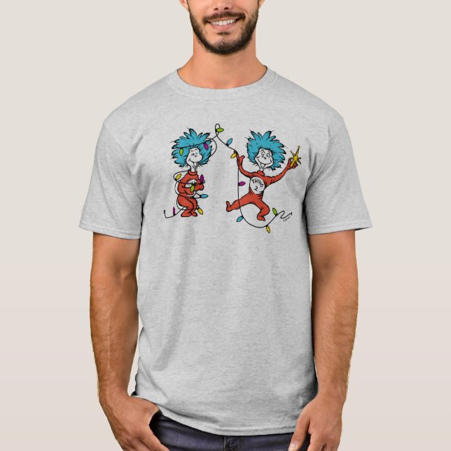 Camiseta Dr. Seuss| Grinch| Coisa 1 & Coisa 2 Dançar (Frente)