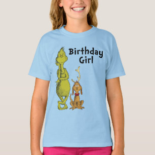 Camiseta Dr. Seuss Grinch Menina de Aniversário de Invern