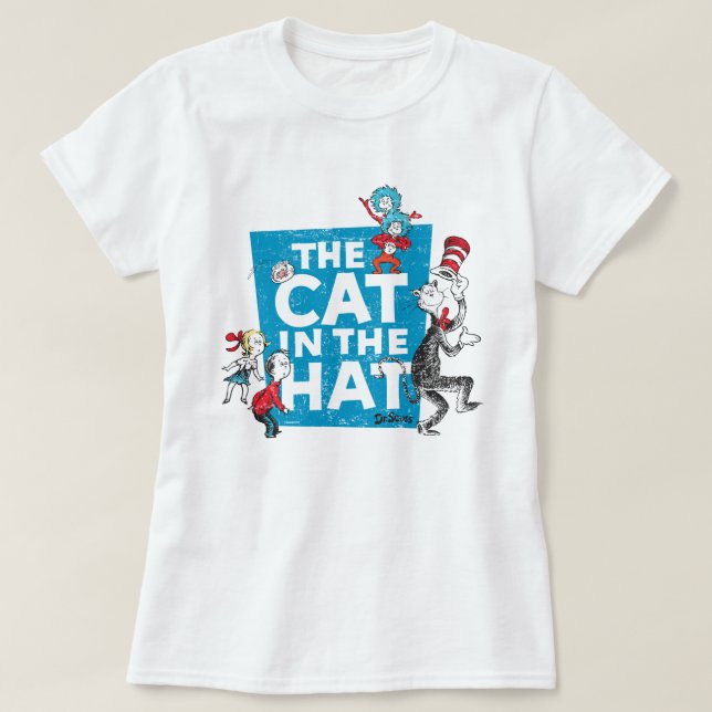 Camiseta Dr. Seuss | O Gato no Logotipo do Chapéu - Caracte (Frente do Design)