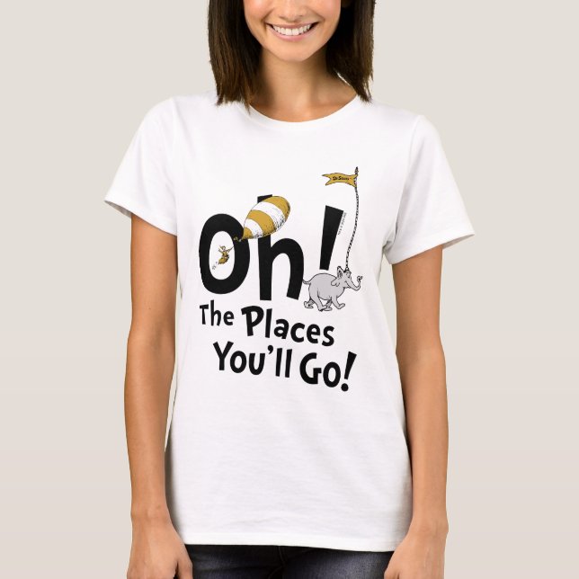 Camiseta Dr. Seuss | Oh, Os Lugares Que Você Vai! Retro (Frente)