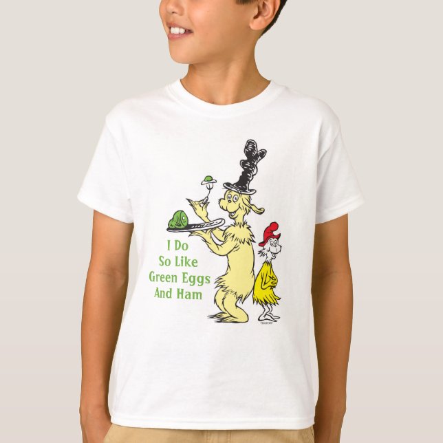 Camiseta Dr. Seuss | Ovos Verdes e Galhãs | Amigo e Sam-I-A (Frente)