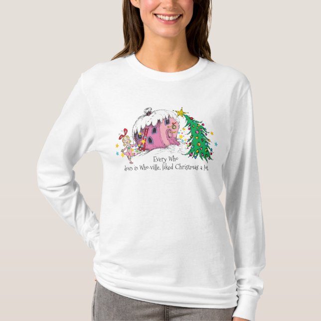 Camiseta Dr. Seuss | Todos os que gostavam de Christma em W (Frente)