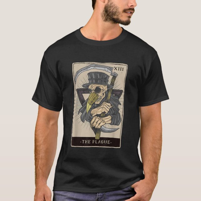 Camiseta Dra. Occulta Plaga Tarot Card Black Death Baphom (Frente)