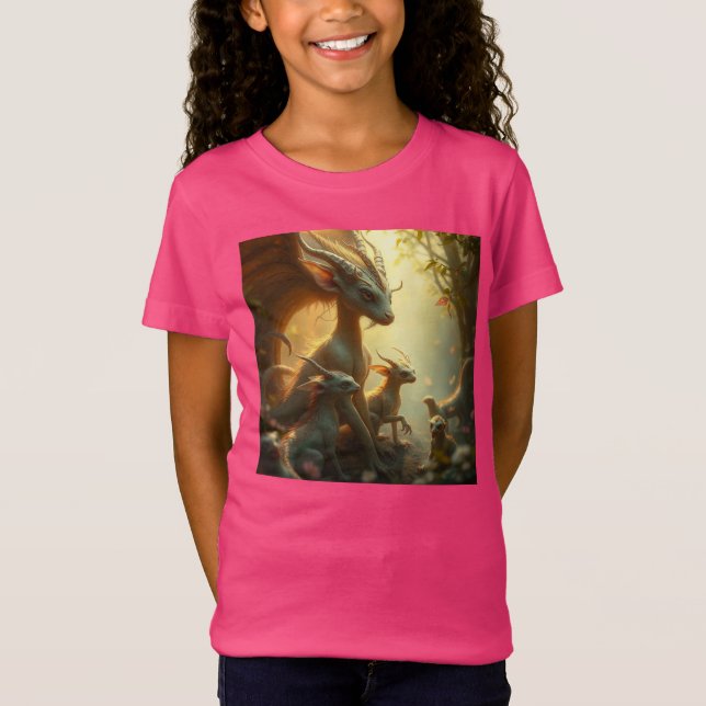 Camiseta „Drachenmutter im goldenen Wald“ (Frente)