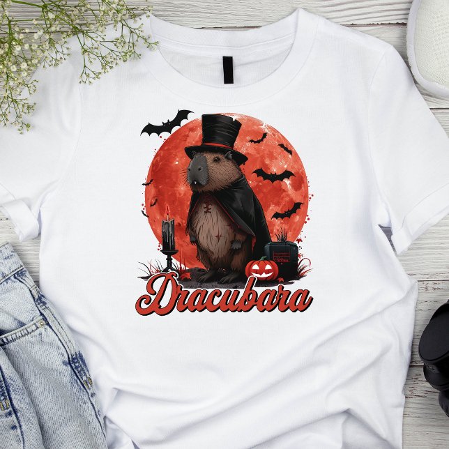 Camiseta Dracubara Capybara Halloween Engraçado T-Shirt (Criador carregado)