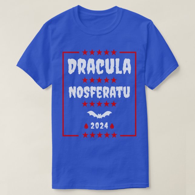 Camiseta Drácula 2024 Vampiros para Presidente (Frente do Design)