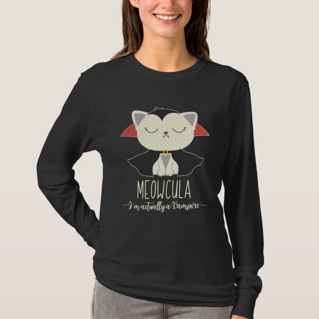 Camiseta Dracula Cat Halloween Vampire Cat Meowcula 2020 Ki (Frente)