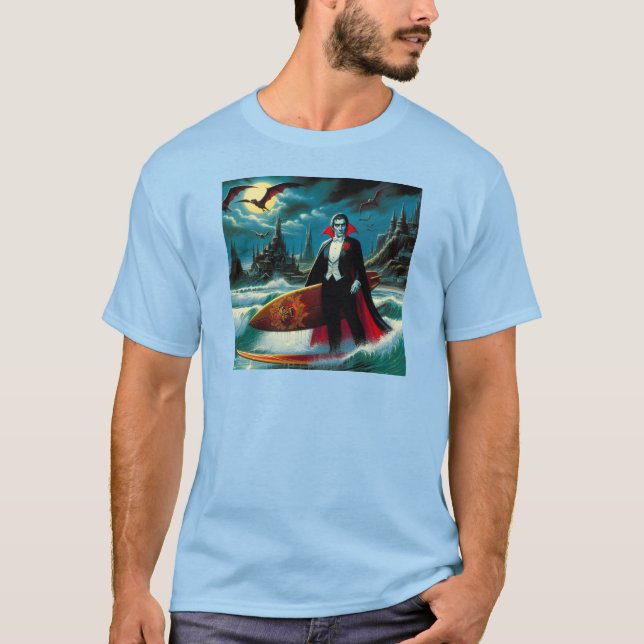 Camiseta dracula surf halloween (Frente)