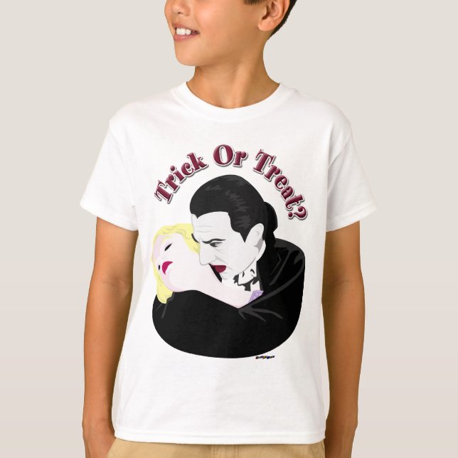 Camiseta Drácula, Truque Ou Tratar? (Frente)