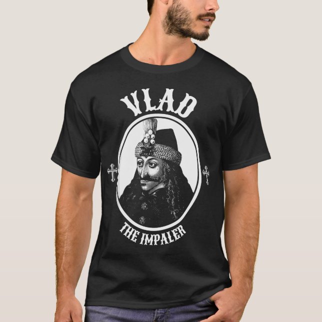 Camiseta Dracula Vlad, O Gótico Morto Do Impalador (Frente)