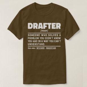 Camiseta Drafter Noun Professional Worker Engraçado