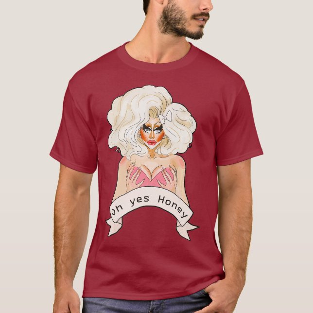 Camiseta Drag Queen Dolly Face Oh sim Honey Premium (Frente)