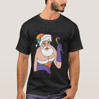 Camiseta Drag Queen Santa Clause X-Mas Cute Present T-shirt