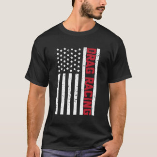 Camiseta Drag Racing American Flag 4 De Julho Street Race