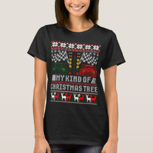 Camiseta Drag Racing Christmas Tree Race Car Sweater Feio