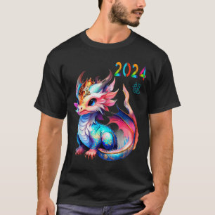 Camiseta Dragão 2024 Ano Do Dragão Feliz Ano Novo Lunar