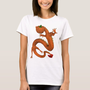 Camiseta Dragão alaranjado da abóbora do Dia das Bruxas