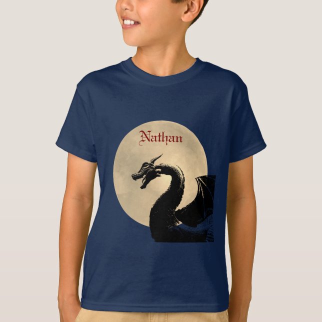 Camiseta Dragão ao Luar Personalizado  (Frente)