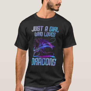 Camiseta Dragão Apenas Uma Menina Que Ama Dragões Crea Míti