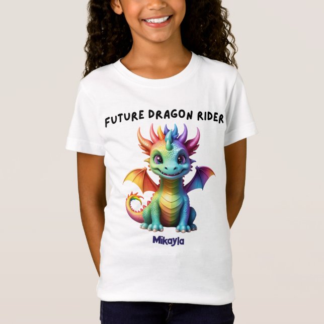 Camiseta Dragão Arco-Íris Personalizado (Frente)