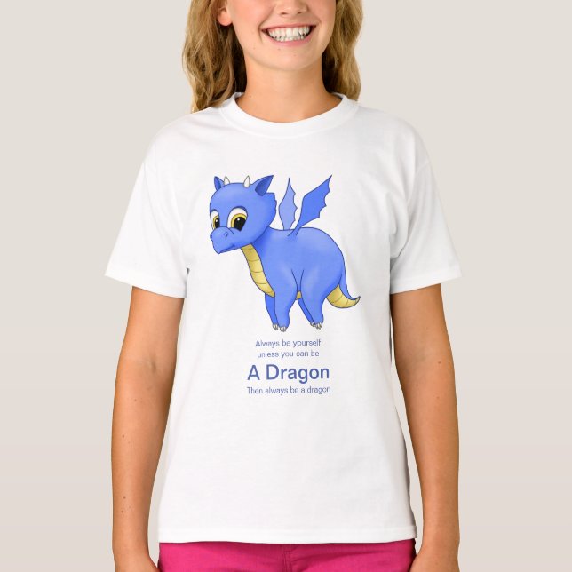 Camiseta Dragão Azul-Bebê (Frente)