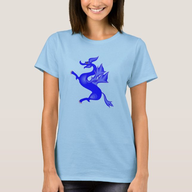 Camiseta Dragão azul bonito (Frente)