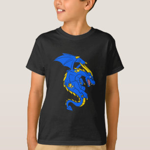 Camiseta Dragão Azul do Tamanho da Criança