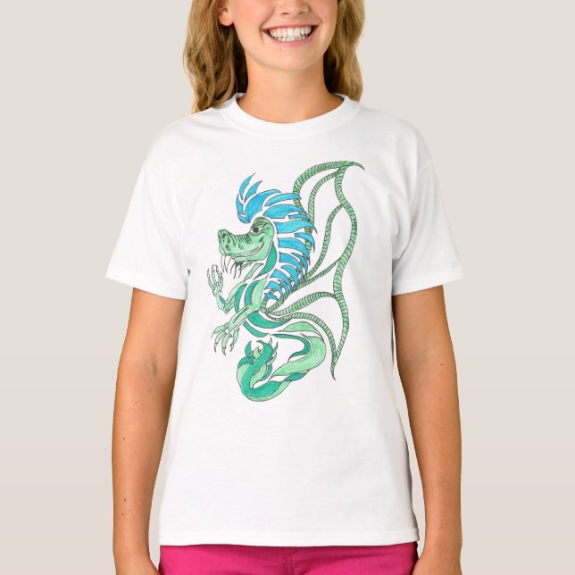 Camiseta Dragão Azul Tribal (Frente)
