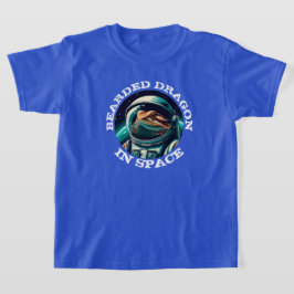 Camiseta Dragão Barbudo Divertido no Espaço