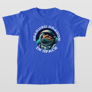 Camiseta Dragão Barbudo Divertido no Espaço