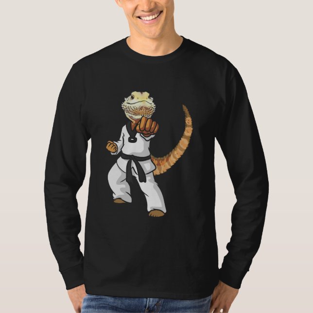 Camiseta Dragão Barbudo Engraçado Karate Samurai Ninja Liza (Frente)