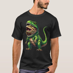 Camiseta Dragão Barbudo Engraçado Vestindo Fantasia de Dino