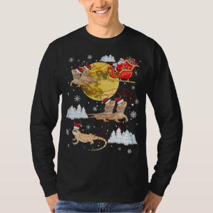 Camiseta Dragão-Barbudo Reindeer de Natal Papais noeis Xma