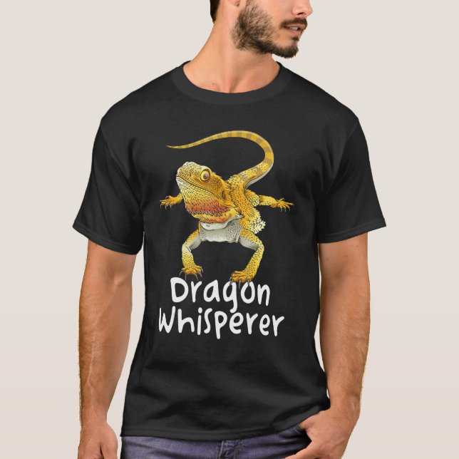 Camiseta Dragão-Barbudo-Whisperer Lizard Beardie Reptile Po (Frente)