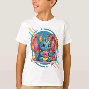 Camiseta Dragão bebê bonito com Rosquinha